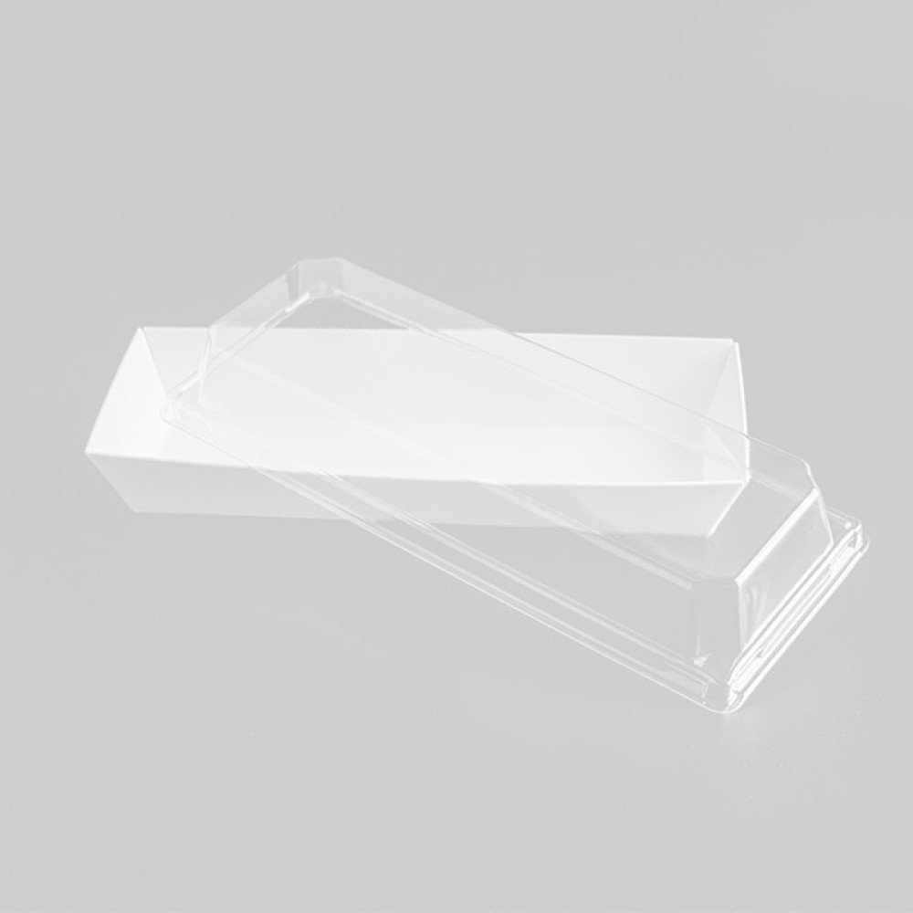 Transparante taartdoos op maat voor macarons , desserts, koekjes, en andere lekkernijen; papieren verpakking met transparant PVC-deksel.