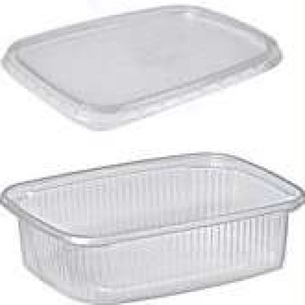 Saladebakjes Rechthoek met deksel 250cc