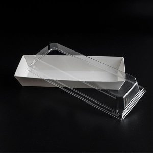 Transparante taartdoos op maat voor macarons , desserts, koekjes, en andere lekkernijen; papieren verpakking met transparant PVC-deksel. - Image 2